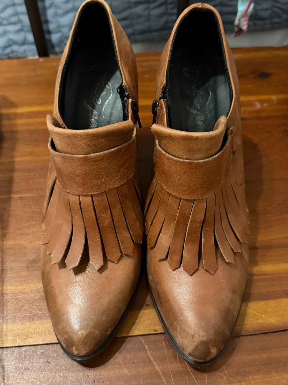 FREE PEOPLE Bengal Kilty Block Heel Fringe Ankle Boot EU Sz 40 (US Size 10)